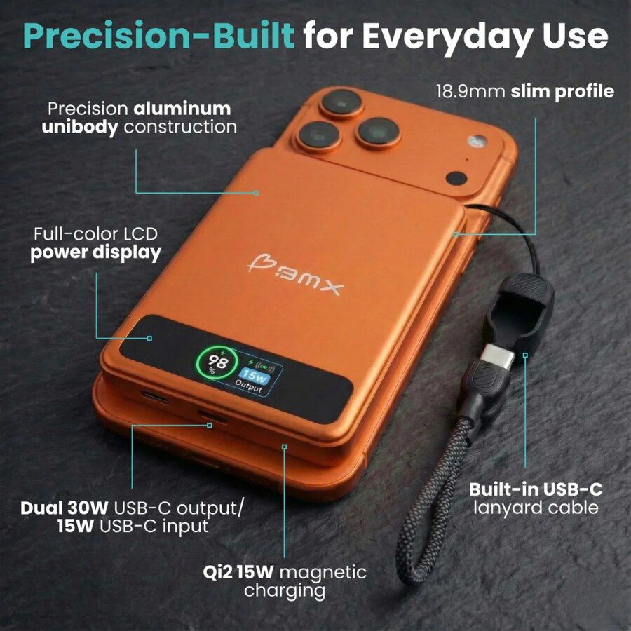 Baterie externa BMX SolidSafe, 10.000 mAh, Tehnologie Solid-State