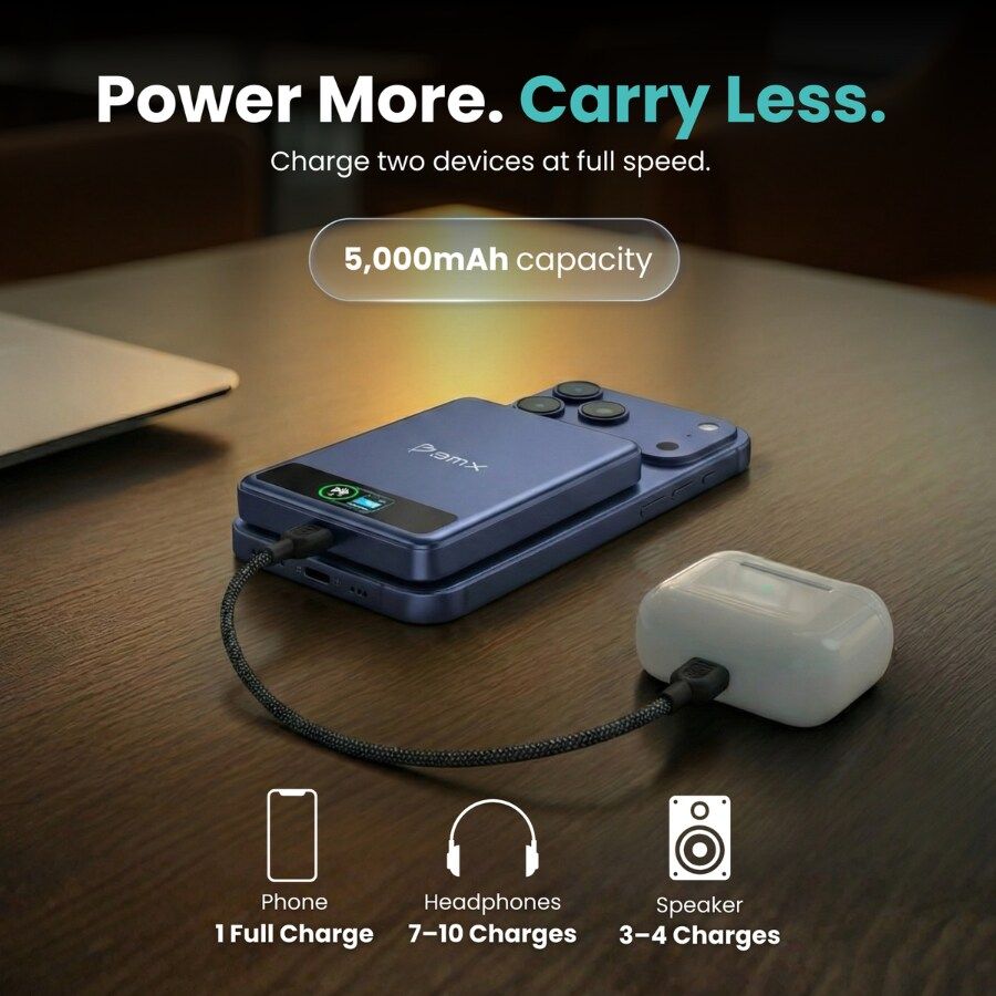 Baterie externa BMX SolidSafe, 5.000 mAh, Tehnologie Solid-State