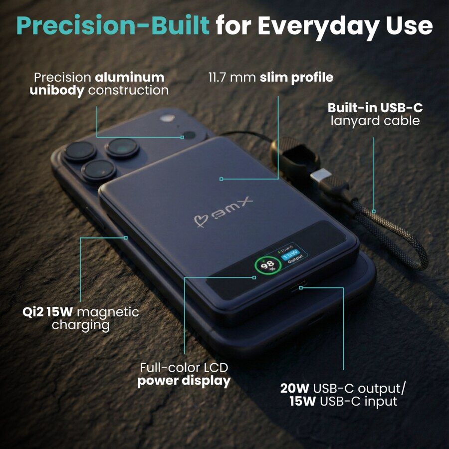 Baterie externa BMX SolidSafe, 5.000 mAh, Tehnologie Solid-State