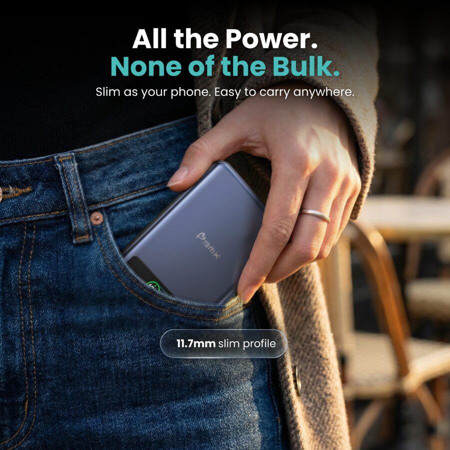 Baterie externa BMX SolidSafe, 5.000 mAh, Tehnologie Solid-State
