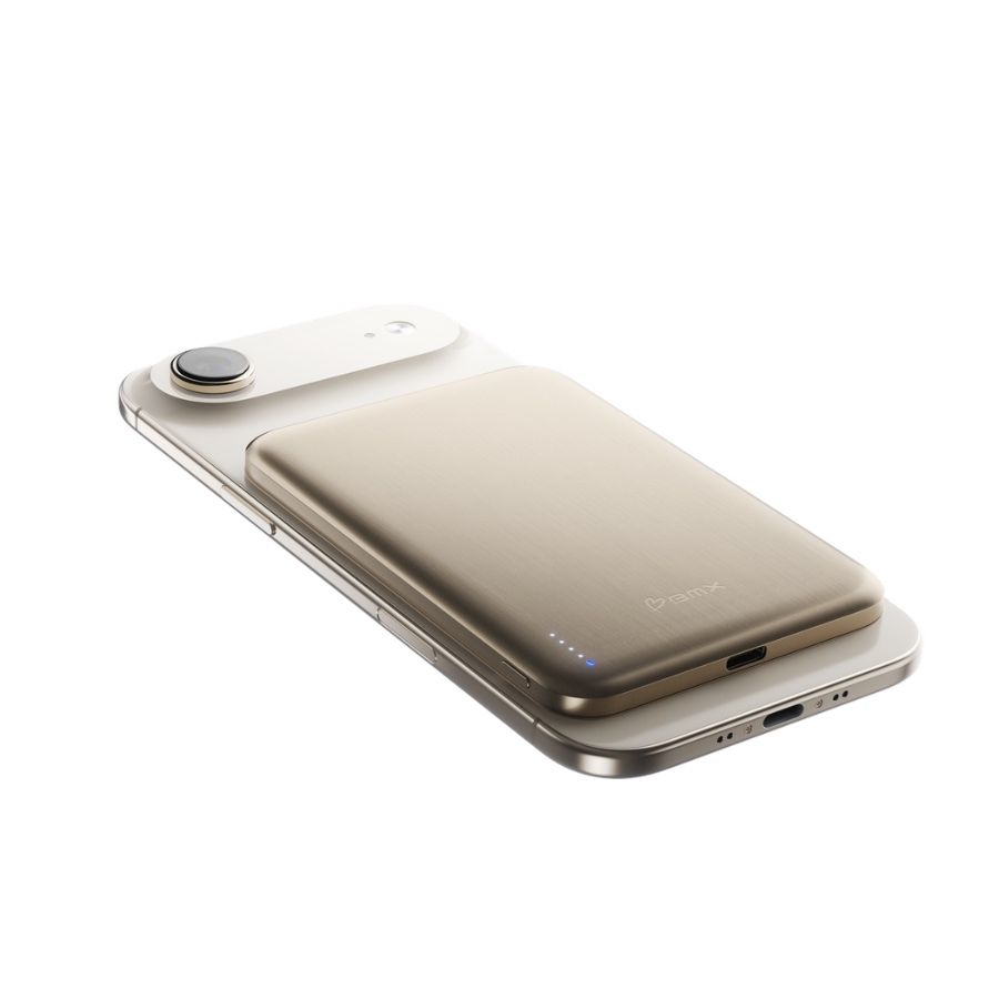 Baterie externa BMX SolidSafe Air Titanium, 5.000 mAh QI2, Tehnologie Solid-State