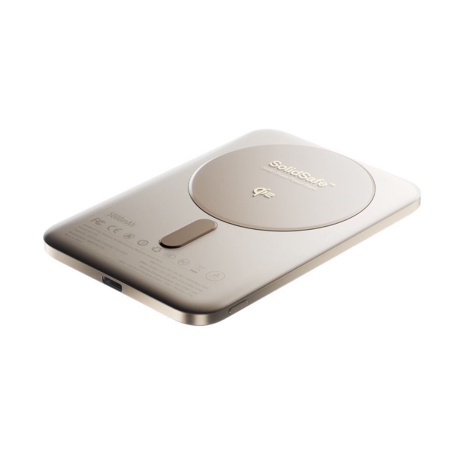 Baterie externa BMX SolidSafe Air Titanium, 5.000 mAh QI2, Tehnologie Solid-State