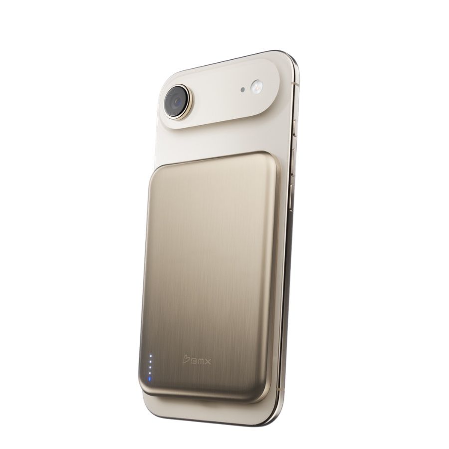Baterie externa BMX SolidSafe Air Titanium, 5.000 mAh QI2, Tehnologie Solid-State