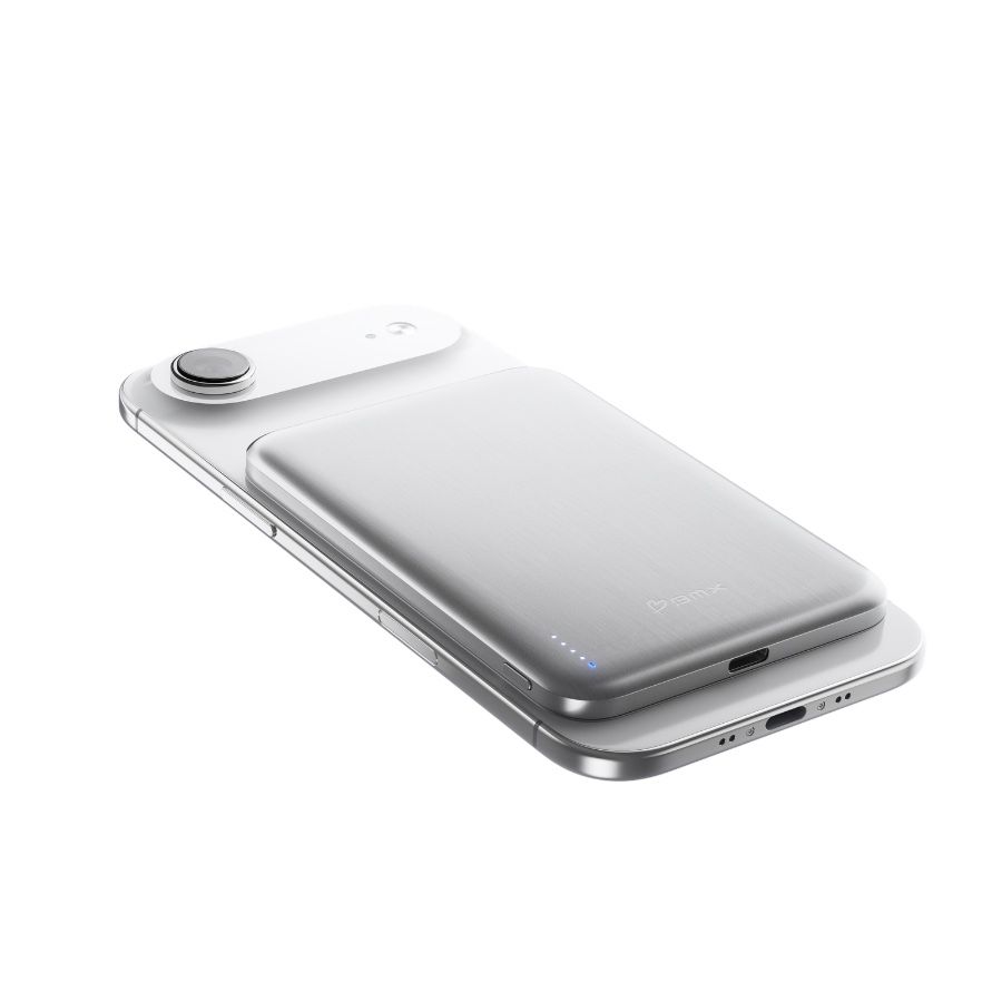 Baterie externa BMX SolidSafe Air Titanium, 5.000 mAh QI2, Tehnologie Solid-State