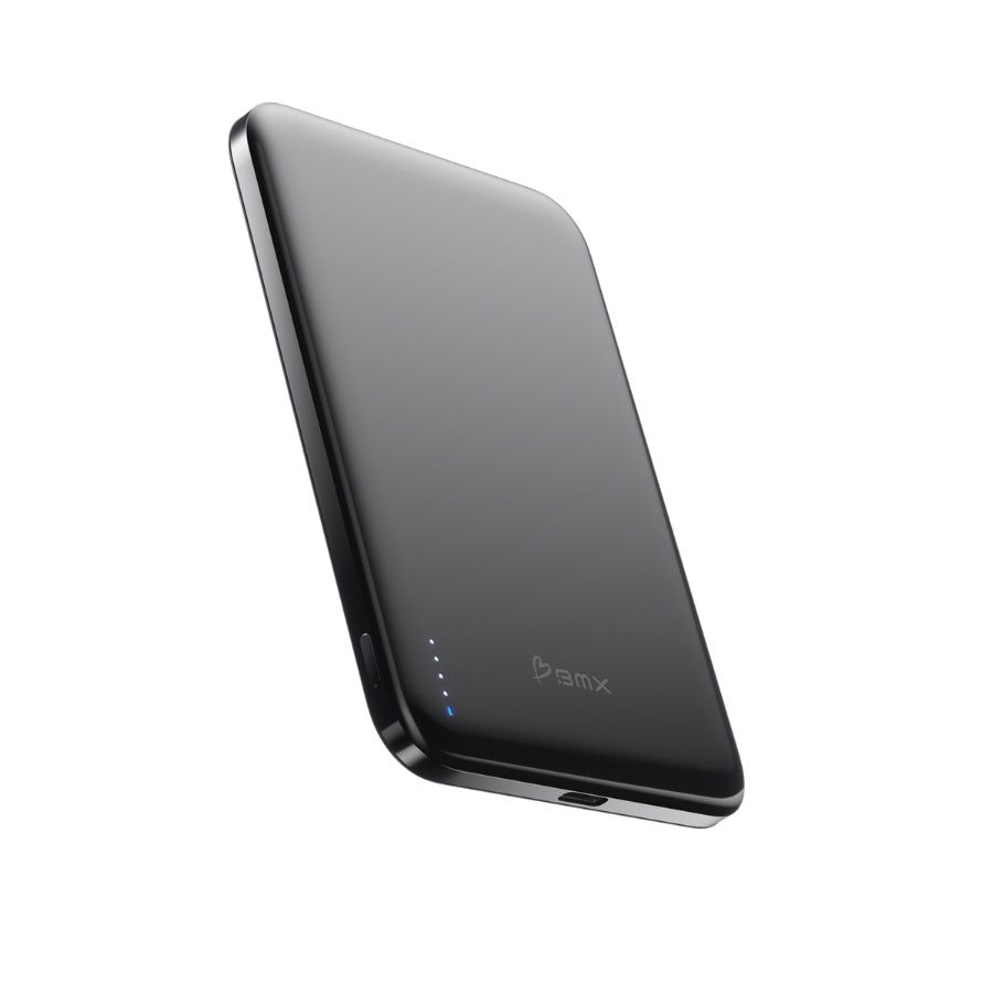 Baterie externa BMX SolidSafe Air Titanium, 5.000 mAh QI2, Tehnologie Solid-State