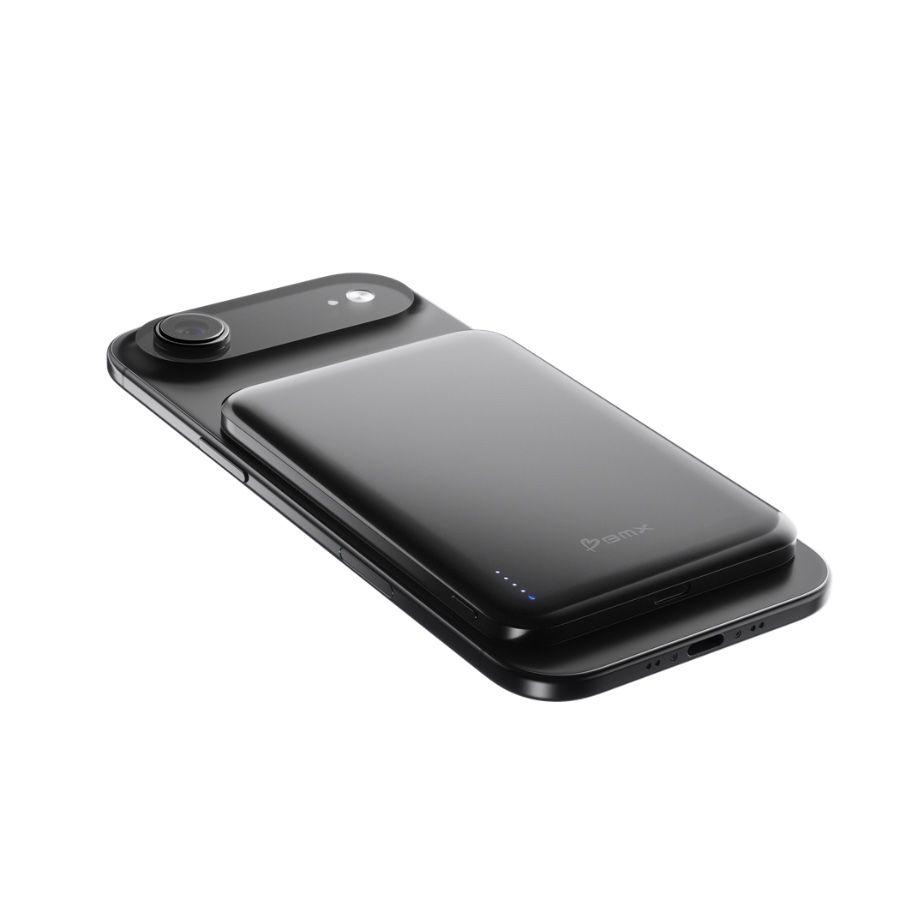 Baterie externa BMX SolidSafe Air Titanium, 5.000 mAh QI2, Tehnologie Solid-State